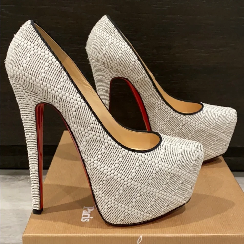 Louboutin Daffodile 160 Panama Heels - 38.5 - Picture 4 of 7